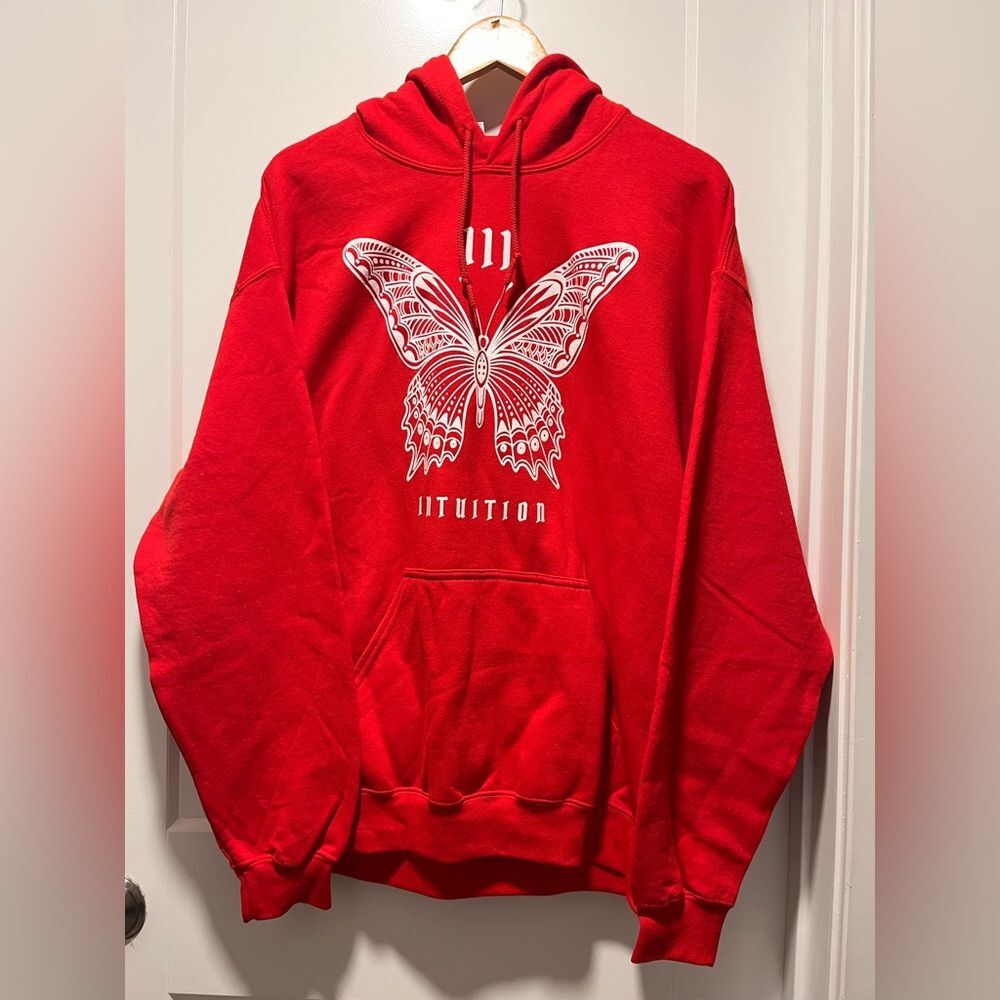 Gildans Womens Sweater 111 Institution Butterfly Graphic Oversized Hoodie Large